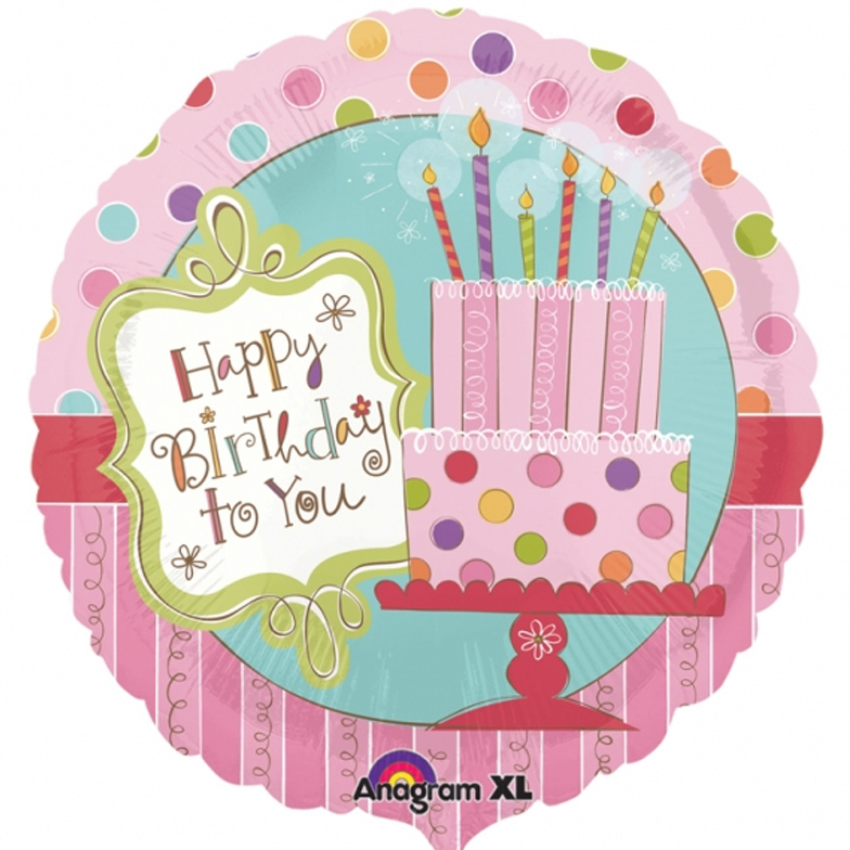 5 x Sweet Stuff Cake Happy Birthday 18" Foil Balloon - Dreemway