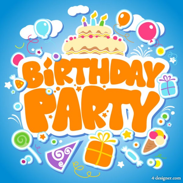 4-Designer | Vector cartoon birthday cards 04 Vector