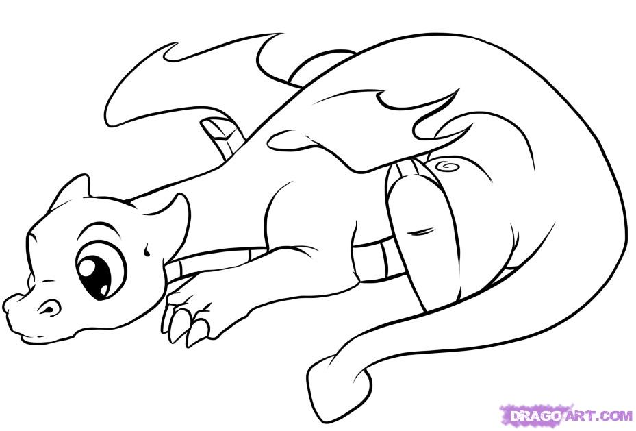 How to Draw a Cute Dragon, Step by Step, Dragons, Draw a Dragon ...