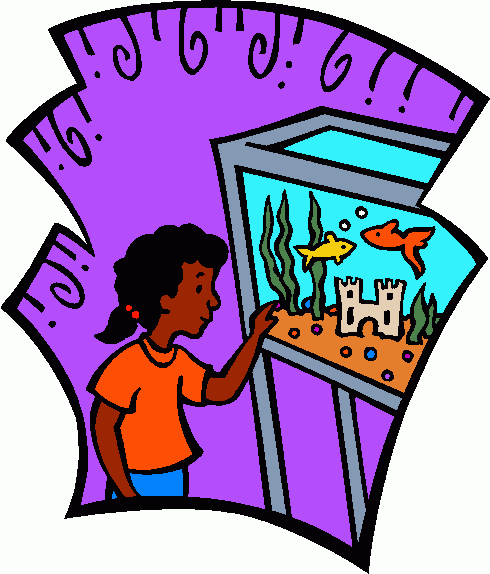 girl_&_aquarium_1 clipart - girl_&_aquarium_1 clip art