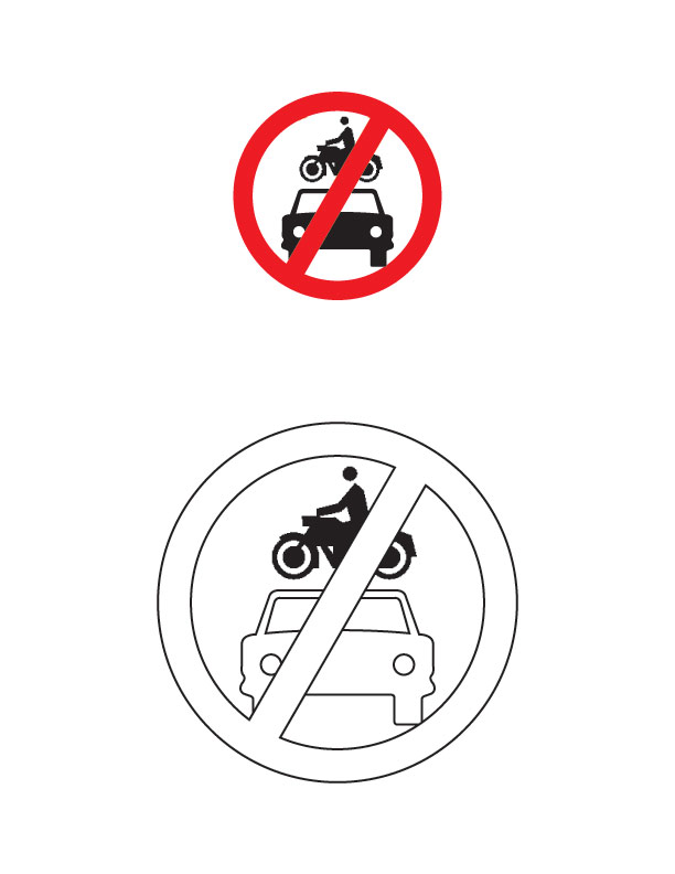 All motor vehicles prohibited traffic sign coloring page ...
