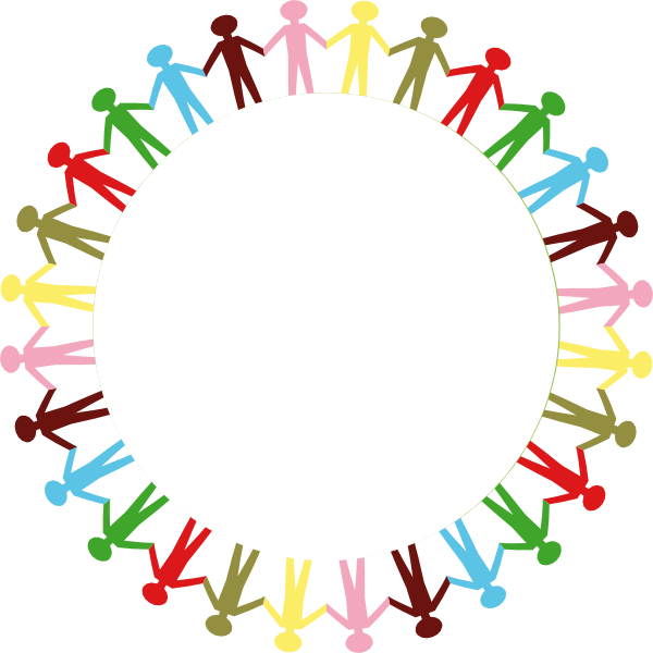 Circle Holding Hands Stick People Multi Coloured clip art - vector ...