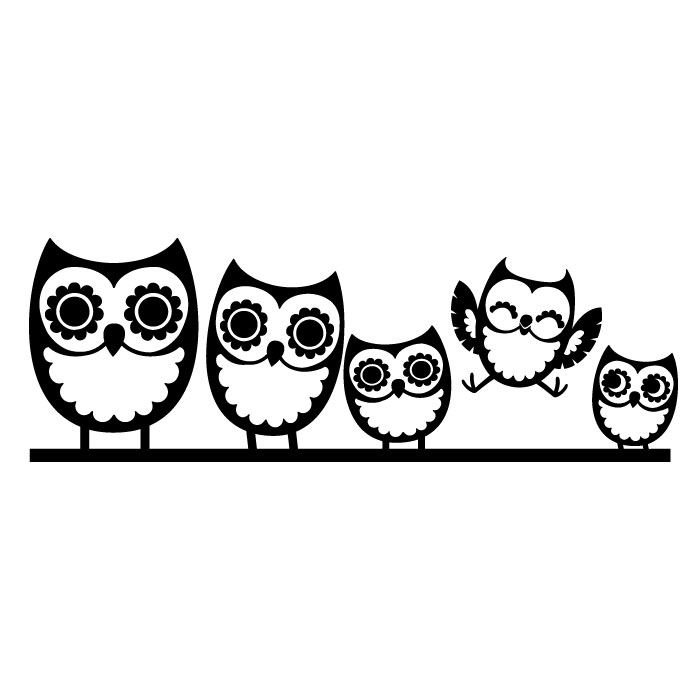 Owl Family Wall Decal - Cozy