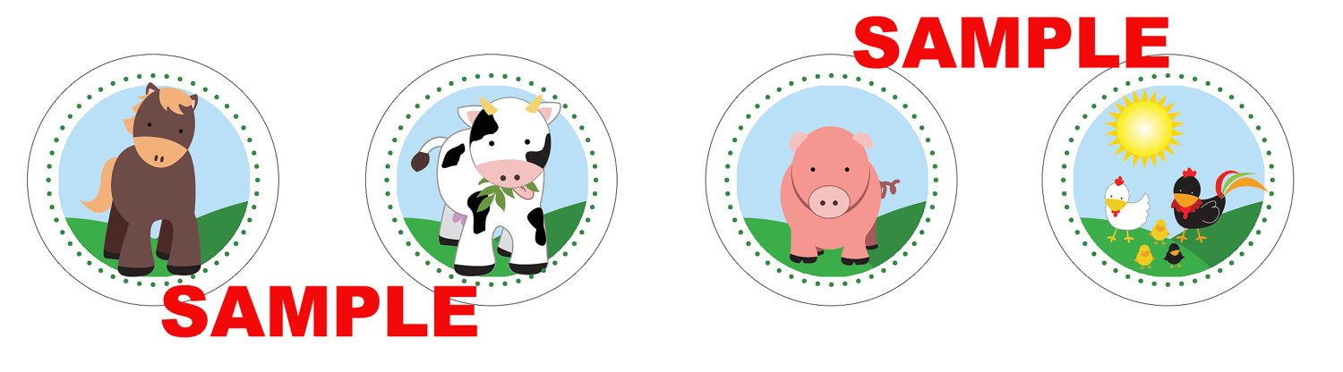 Farm Friends DIY Cupcake Toppers Horse Cow Pig by BDesigns4You