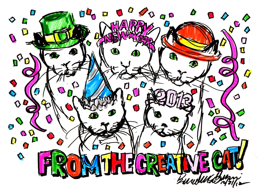 The Creative Cat - Daily Sketch: Happy Mew Year!