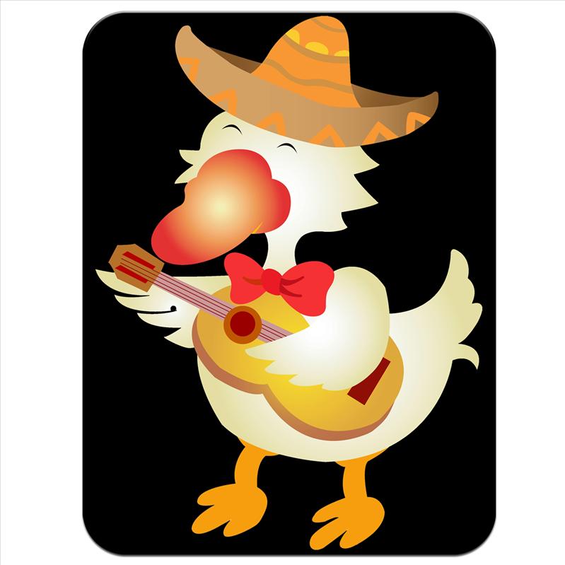 Mexican Hat Sombrero Wearing Duck Playing Guitar Thick Rubber ...