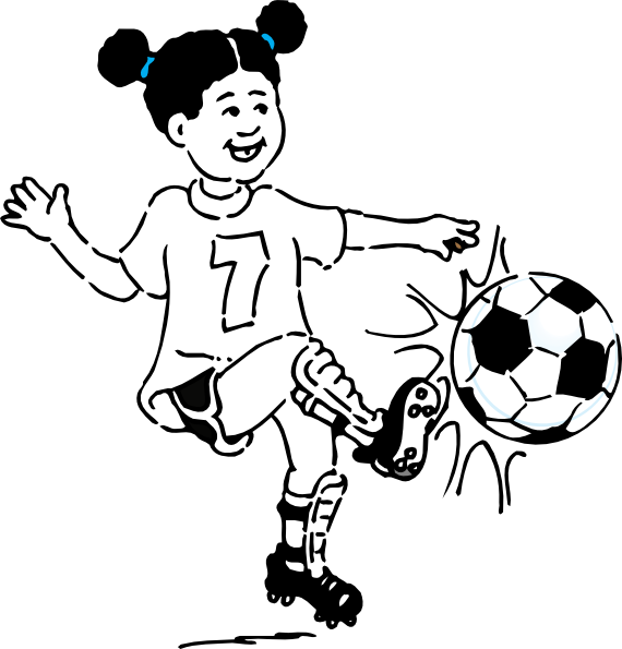 Soccer Outline Kick clip art - vector clip art online, royalty ...