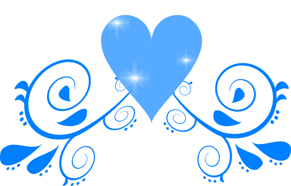 Blue Heart Swirl clip art - vector clip art online, royalty free ...