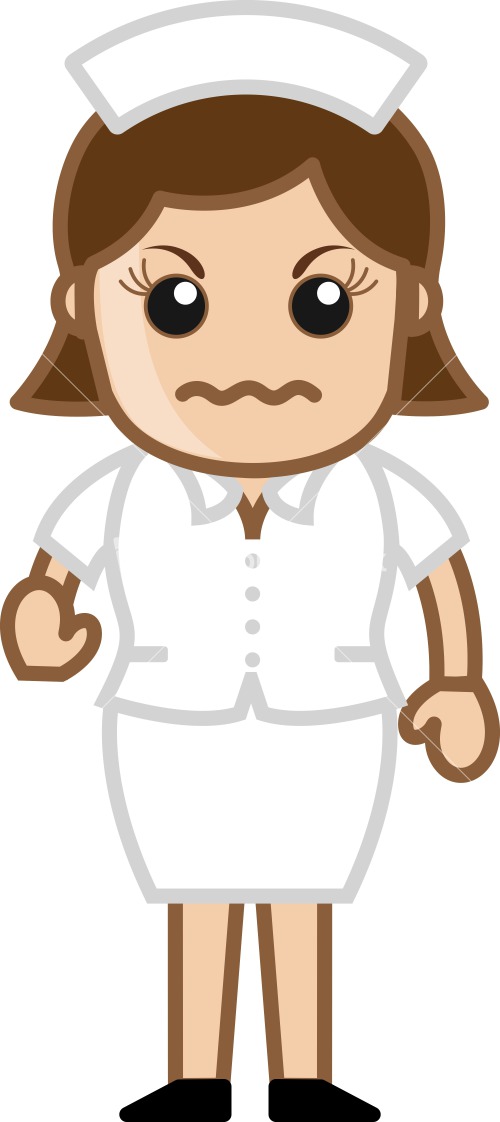 Annoying Nurse - Medical Cartoon Vector Character Stock Image