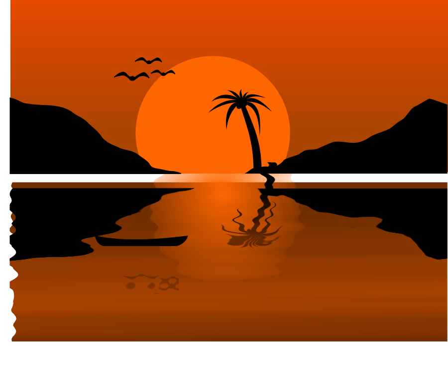 Gallery For > Sunset Clipart Black And White