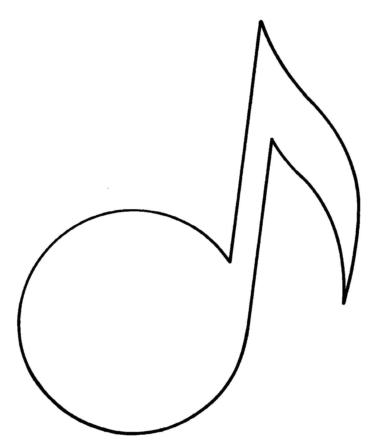 Music Note Outline - Cliparts.co
