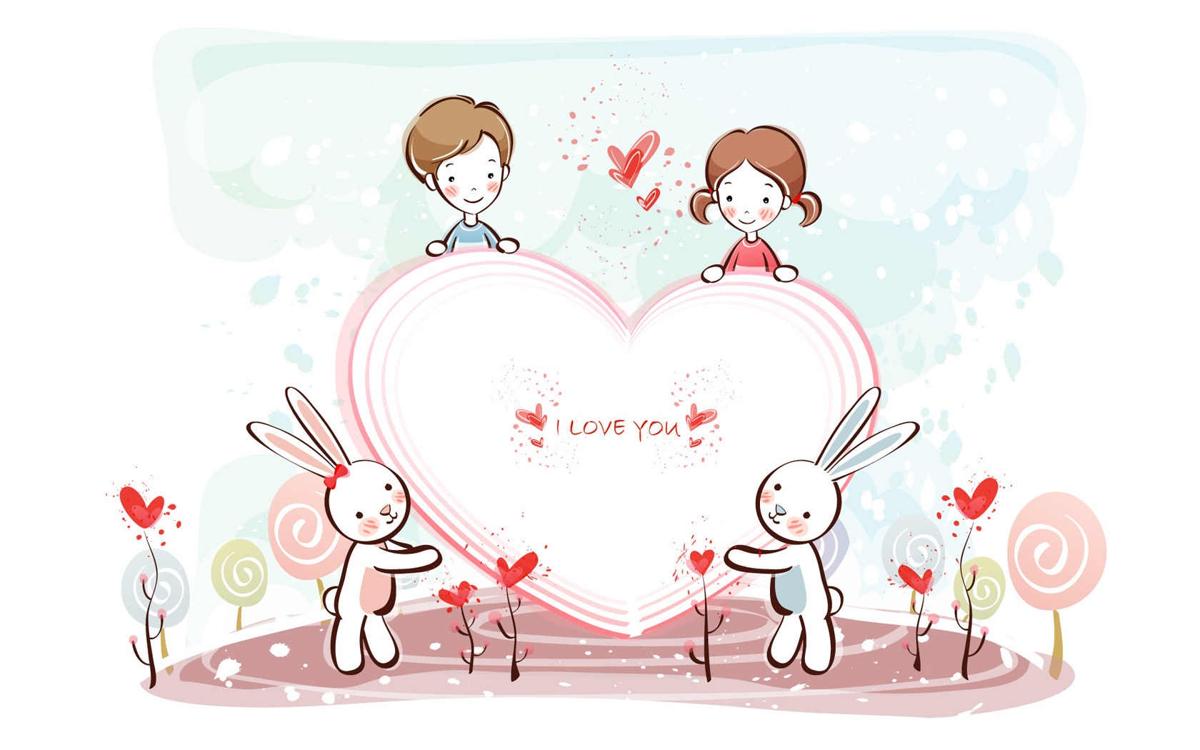 Valentine's day Wallpaper - Valentine's Day Cartoon - Valentine's ...