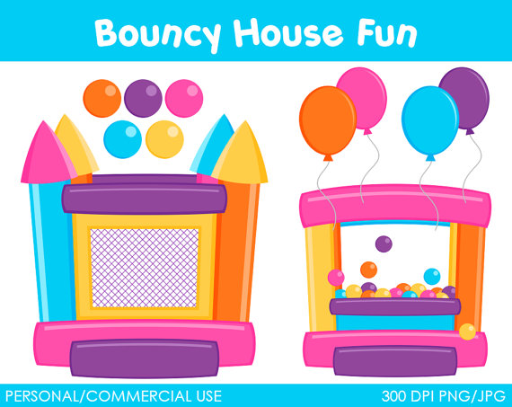 Bouncy Haus Fun Clipart Digital Clip-Art-Grafik von MareeTruelove