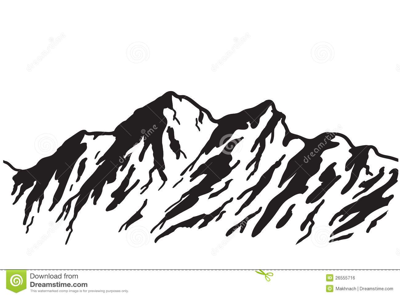 Black and White Trees On Hill Clipart