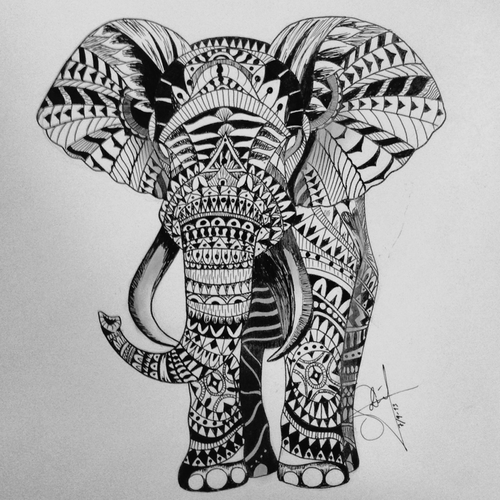 Group of: Elephant drawing | We Heart It