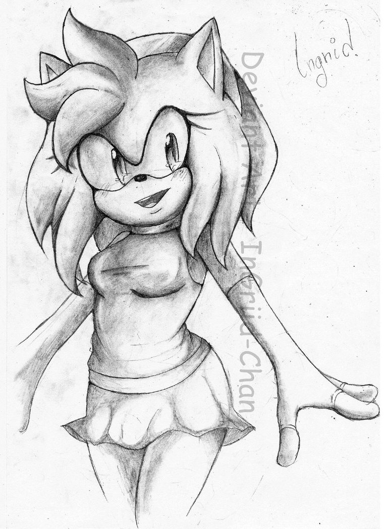 Pencil Art - Amy rose by InGriid-Chan on DeviantArt
