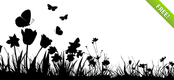 PSD Spring Silhouettes Mega Pack, free vector - 365PSD.com