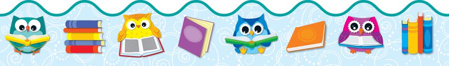 Reading With Colorful Owls Bulletin Board Border | CD-108175