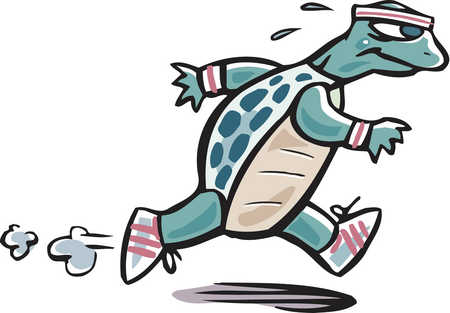Stock Illustration - Drawing of a turtle running