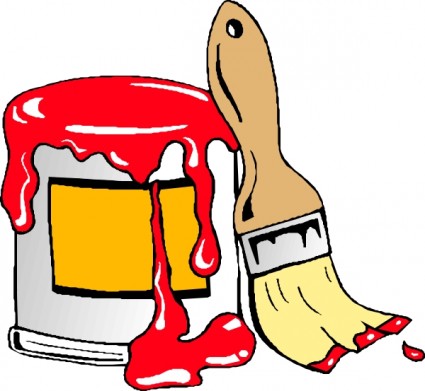 Paint Can And Brush clip art Vector clip art - Free vector for ...