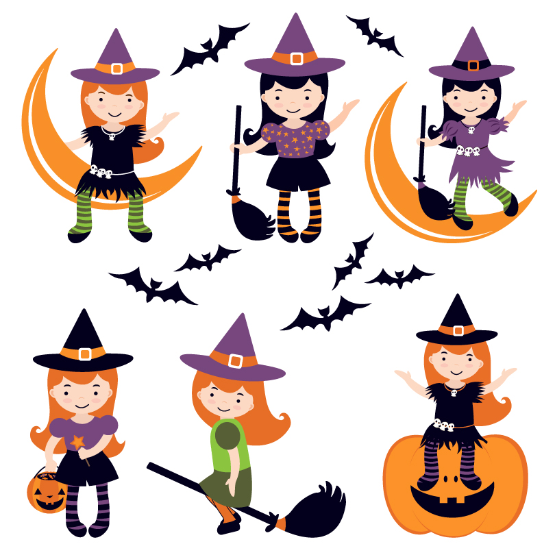 Halloween Little Witch Vector | Free Vector Graphic Download