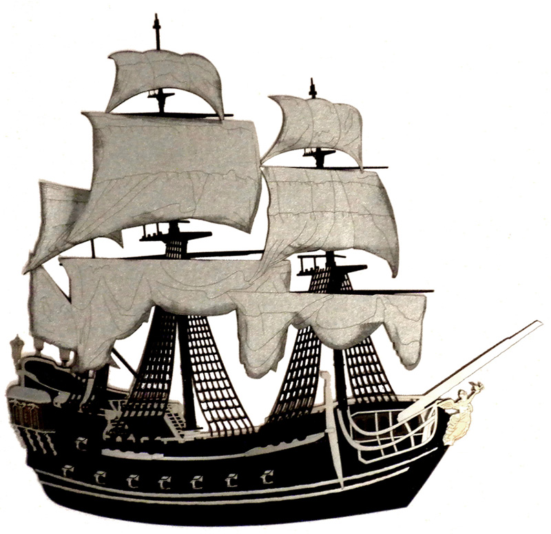 Paper Wizard - Pirates Collection - Die Cuts - Pirate Ship - Black ...