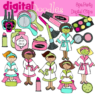 Spa PArty Digital Clip Art