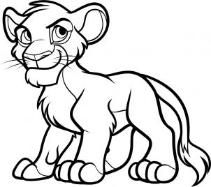 How to Draw Simba from The Lion King, Step by Step, Disney ...