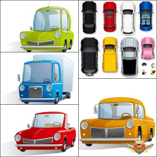 Vector cartoon cars drawings and illustrations