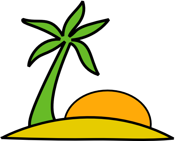 Island, Palm, And The Sun clip art - vector clip art online ...