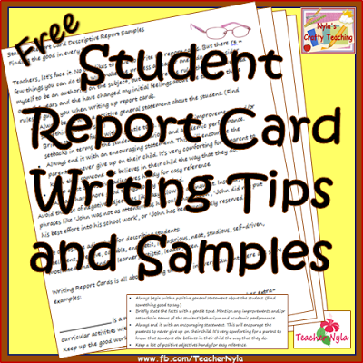Nyla's Crafty Teaching: How to Write up Student Report Cards