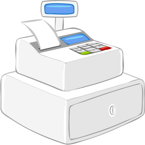 Free White Cash Register Clip Art