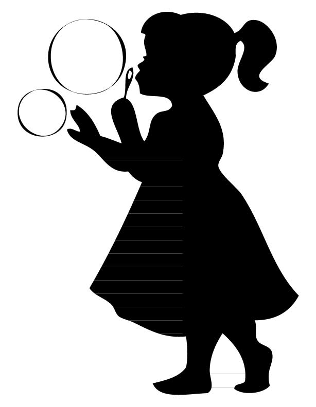 Girl Blowing Bubbles Silhouette [kid853] - $12.00 : iStickerthat ...