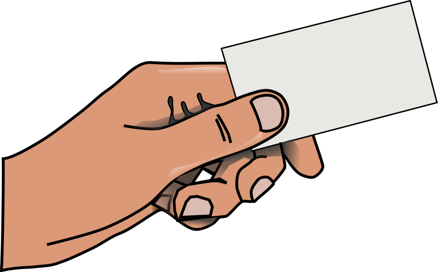 Hand with card small clipart 300pixel size, free design - ClipartsFree