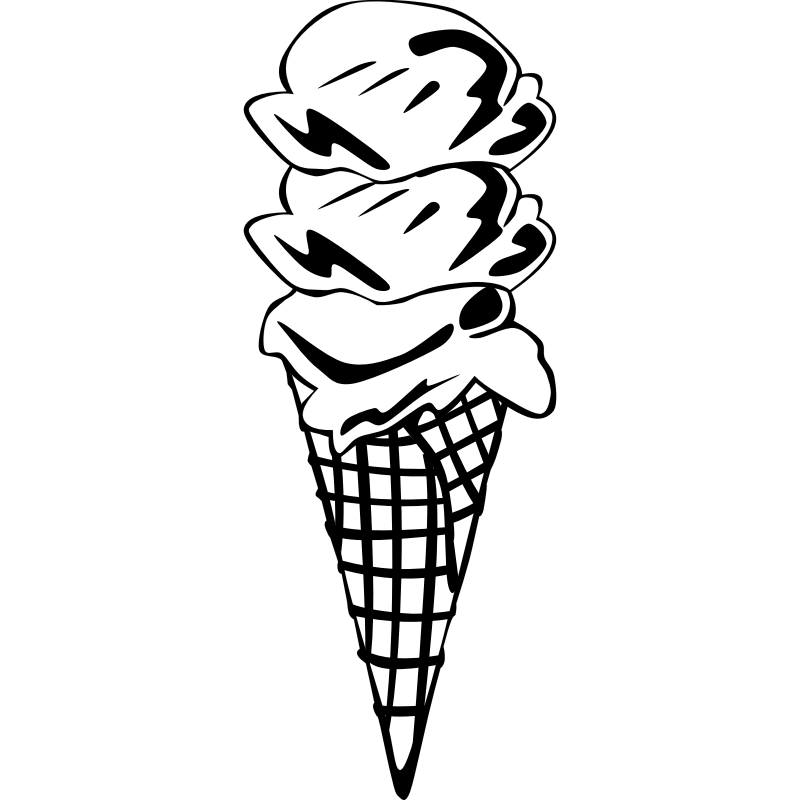 Clipart - Fast Food, Desserts, Ice Cream Cones, Waffle, Triple