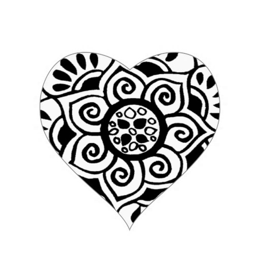 lotus flower tribal tattoo design heart sticker | Zazzle