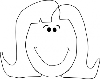 Happy Boyface Outline clip art vector, free vector graphics ...