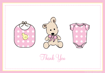 To Be Greetings - Baby Thank You Cards - Girl Pink
