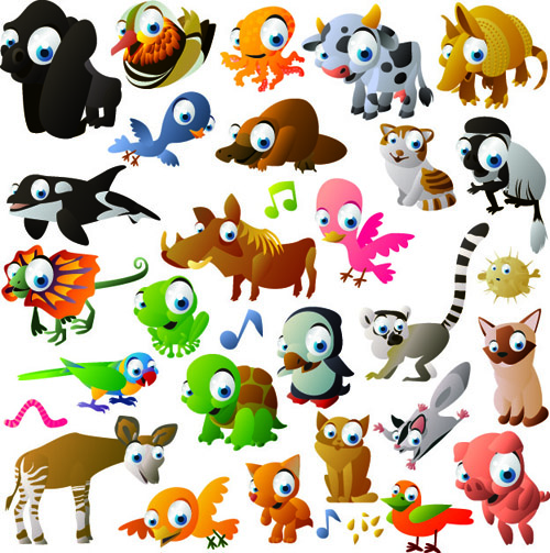 Vivid Cartoon Animals vector material 03 - Vector Animal free download