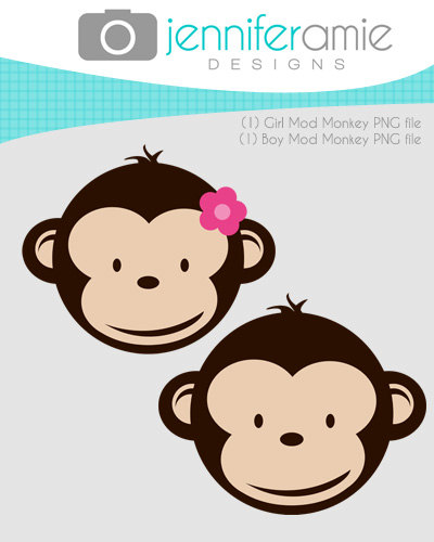 Popular items for monkey clipart on Etsy