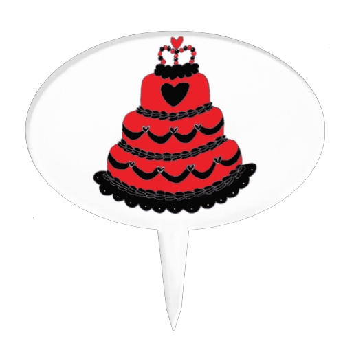 Gothic Heart Cake Toppers, Gothic Heart Cake Picks & Decorations