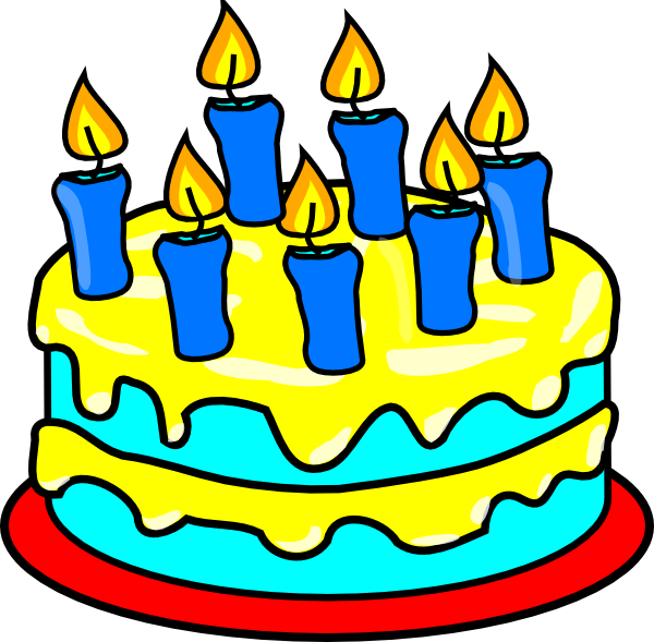Cake 7 Candles clip art - vector clip art online, royalty free ...