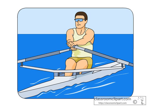 Water Sports : man_rowing_boat_05 : Classroom Clipart