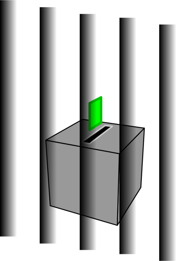 Ballot Box Behind Bars - vector Clip Art