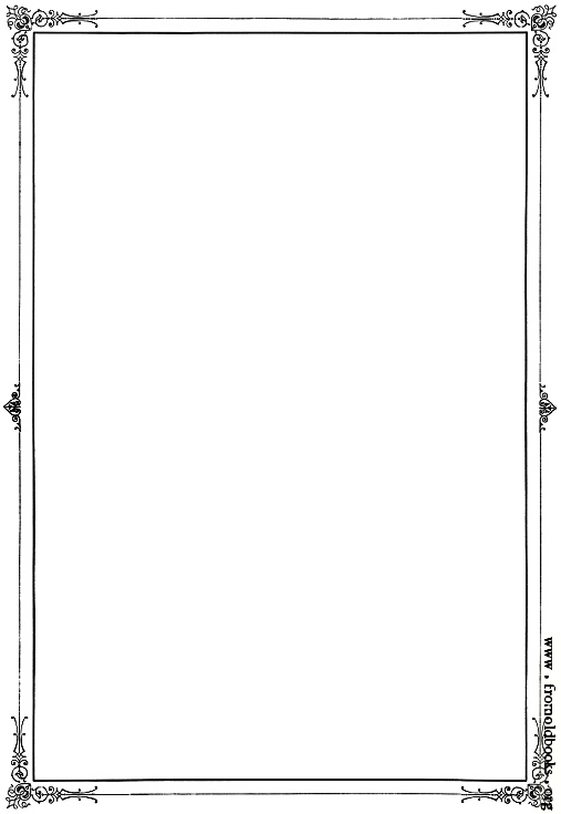 Full-page border with hearts and moons