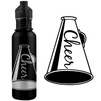 Amazon.com : Cheer Megaphone 24 oz Stainless Steel Black Water ...