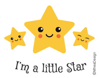 I'm a little star, new t-shirt design for children with kawaii ...