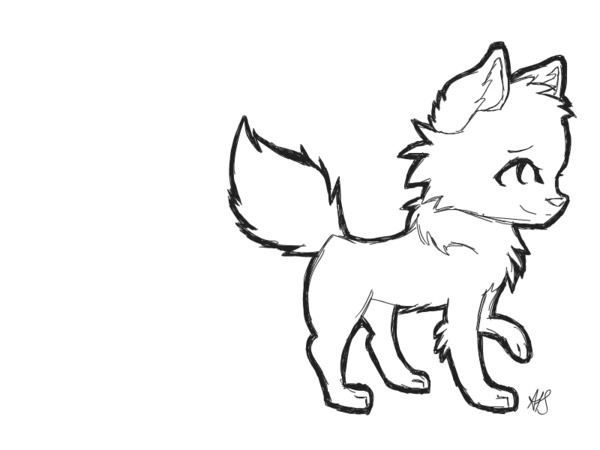 Disney Create Chibi Wolf Outline Clipart - Free Clip Art Images