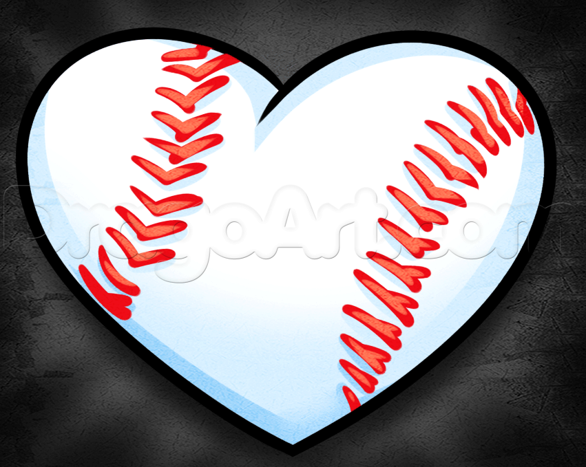 How to Draw a Baseball Heart, Step by Step, Sports, Pop Culture ...