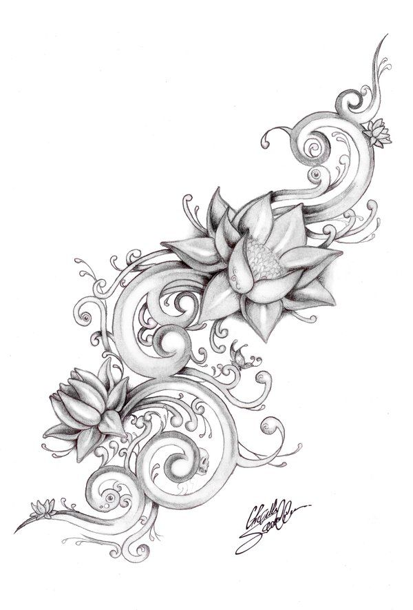 Lotus+Flower+Drawings+For+Tattoos | lotus river by ~Gsaw on ...